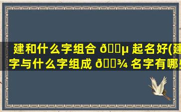 建和什么字组合 🐵 起名好(建字与什么字组成 🌾 名字有哪些)